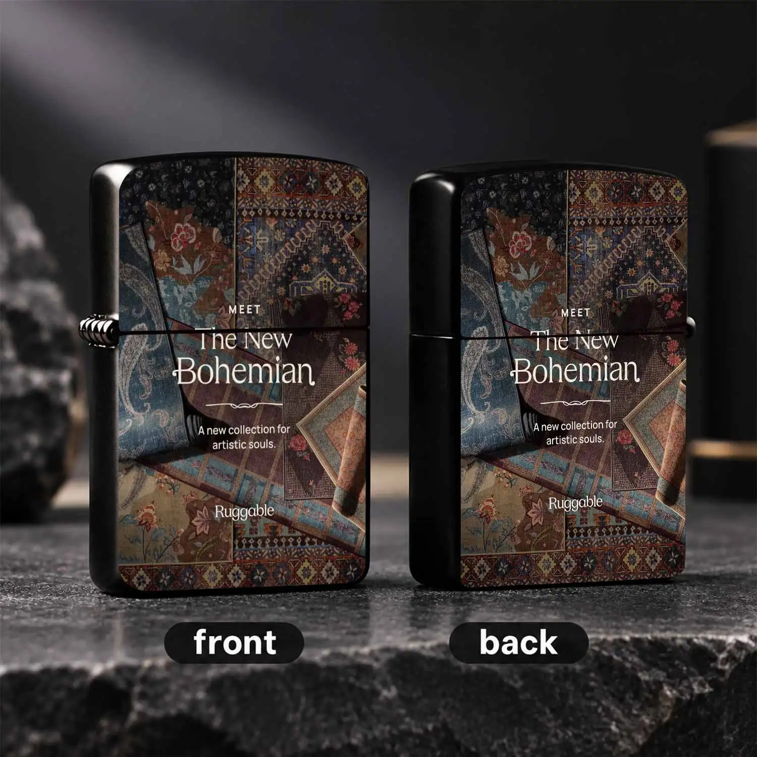 Ruggable New Bohemian Series Lighter, Vintage Artistic Boho Pattern Lighter, Portable All-Scene Usable Lighter, Exquisite Stylish Accessory For Artistic Souls, Ideal Present For Daily Use And Gifting A Humorous And Interesting Lighter