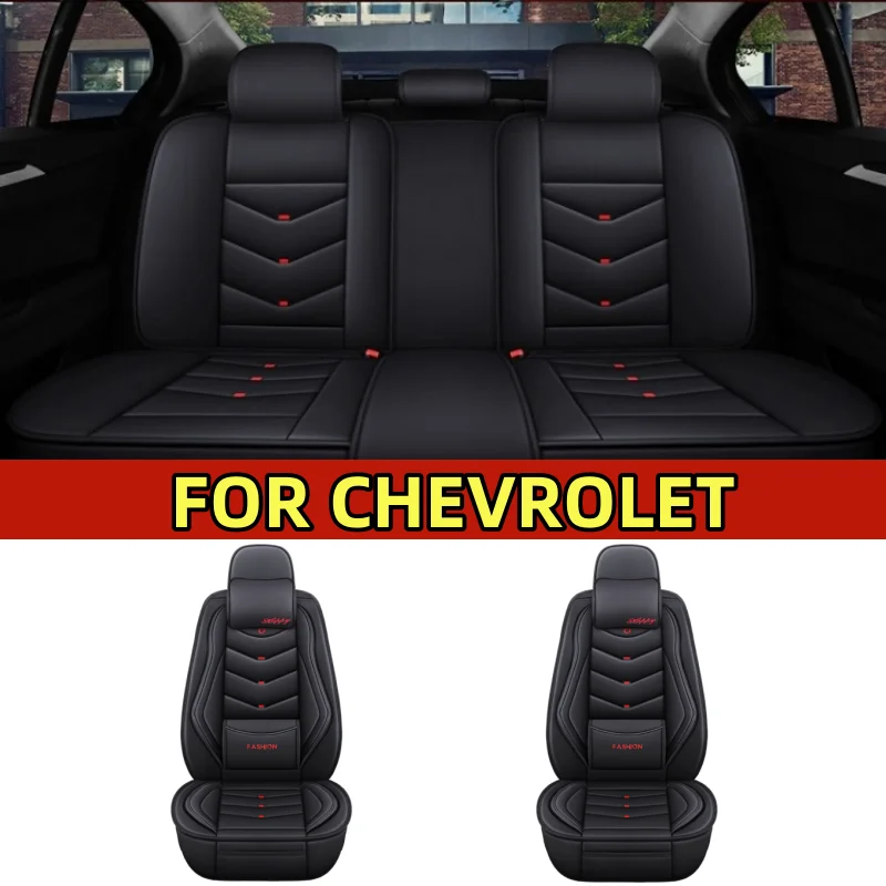 

Чехол на автомобильное сиденье высокого класса из искусственной кожи, роскошный подголовник на талию, удобный полный комплект, 5-местный чехол на сиденье с полным запахом ДЛЯ CHEVROLET