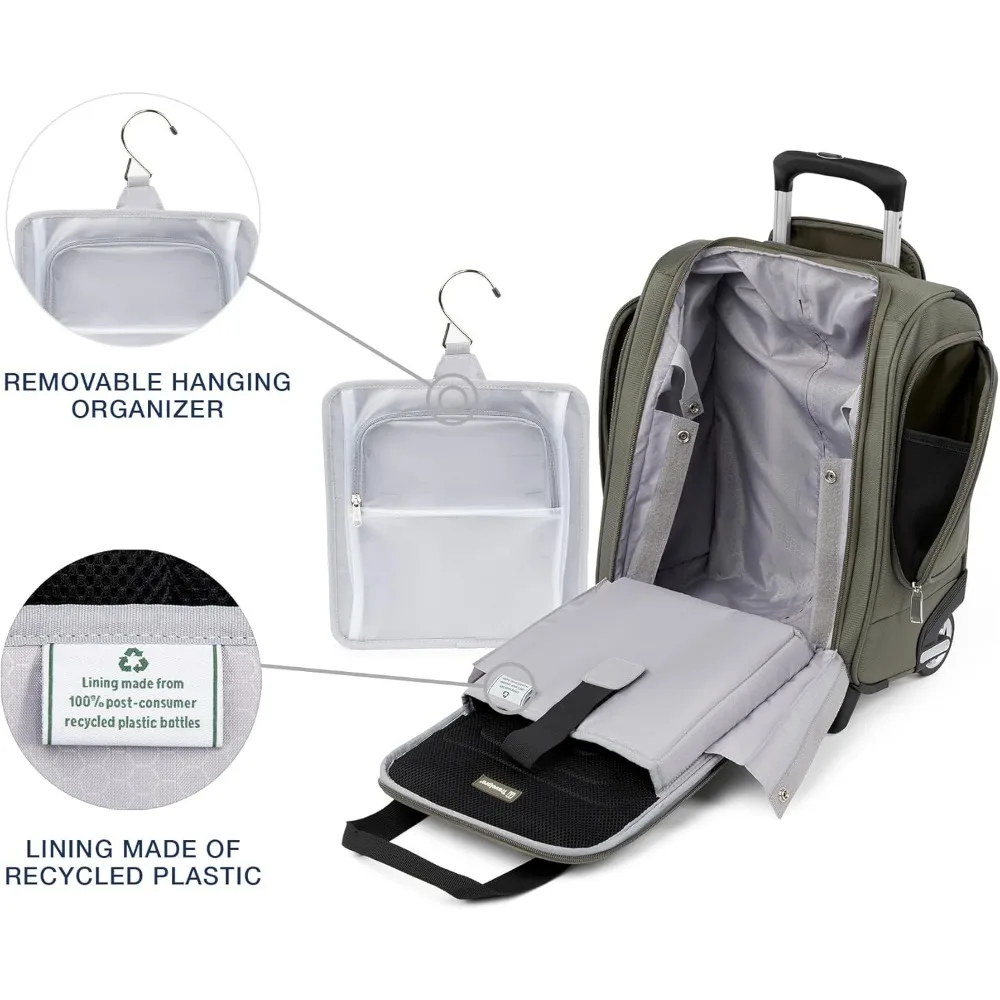 Bolsa de mano compacta y liviana con ruedas, unisex, softside, 2 ruedas, gris pizarra, ideal para viajes y uso en avión