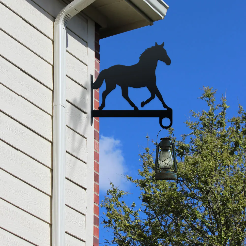2DSturdy Metal Hook for Outdoor Garden, Patio & Balcony Decor Lanterns, Wind Chimes - Heavy Duty Equine Wall Art Plant Hanger