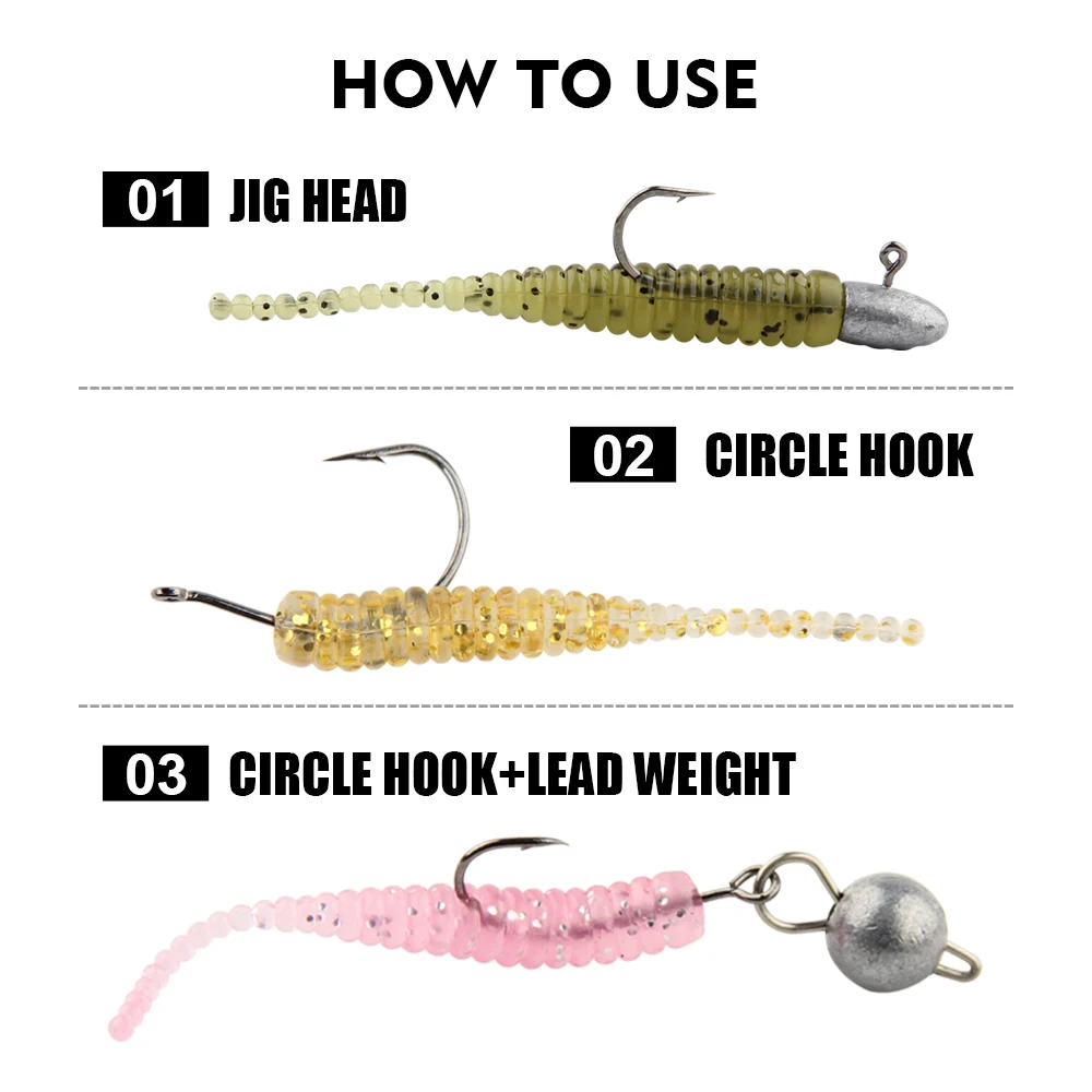 Spinpoler Mini Micro Tail Soft Bait Fishing Lure Silicone Worm 4cm Ajing Jerking Swimming Minnow For Bass Ice Rock Fish 100pcs view 5