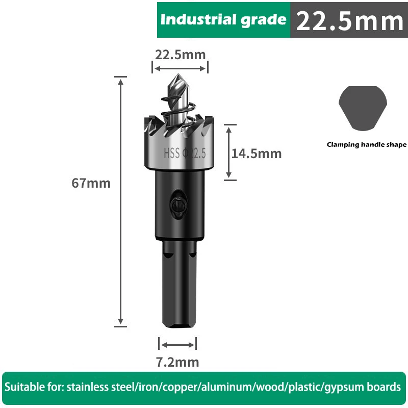 Gatenzaagset 12-100 mm harde metalen boren Zware gatopener Gatsnijder voor metaal Roestvrij staal Ijzer Hout Kunststof enz.