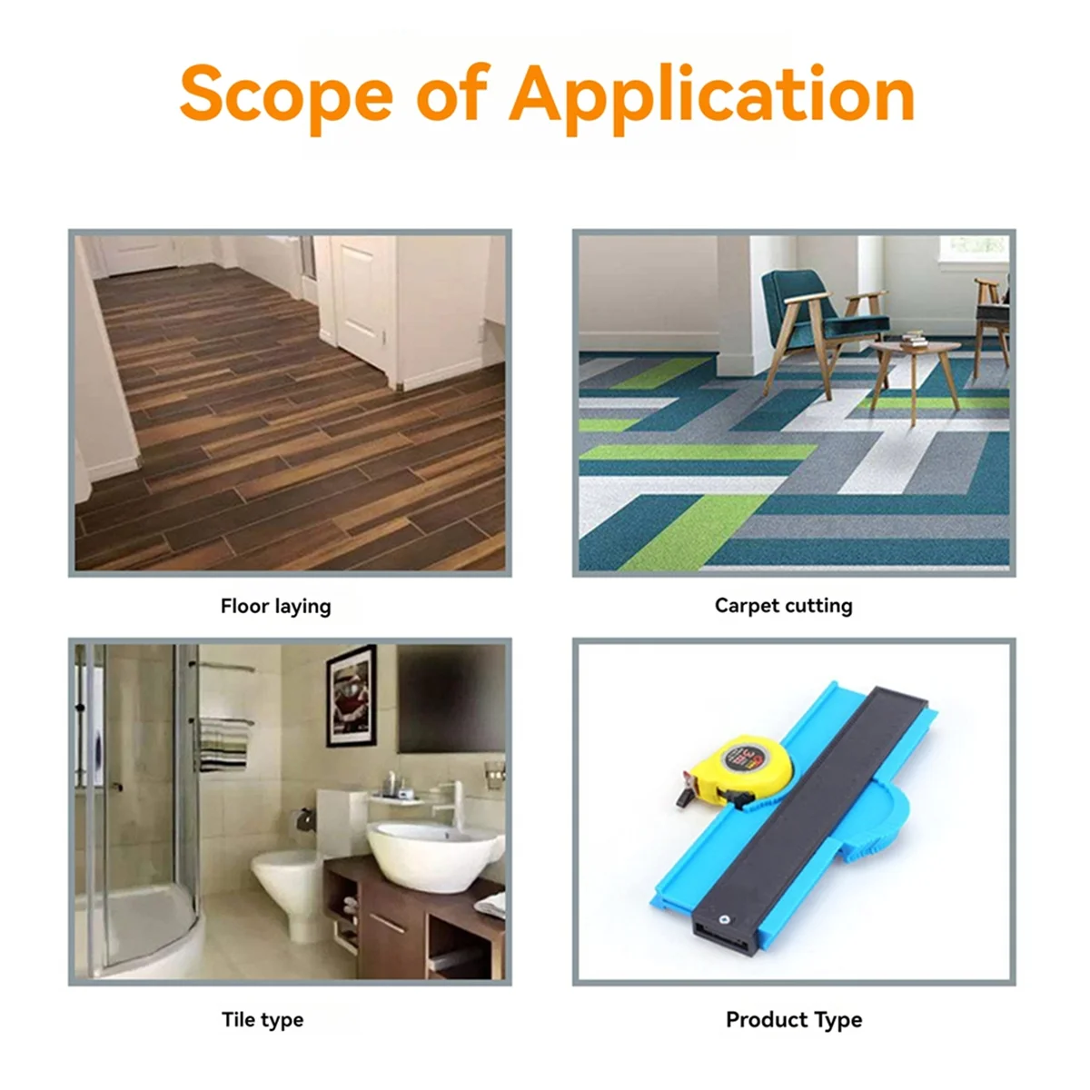 AA8710 بوصة كفاف مقياس الناسخ سيراميك السجاد قطع قالب الملف الشخصي قياس زاوية حاكم كفاف الناسخ