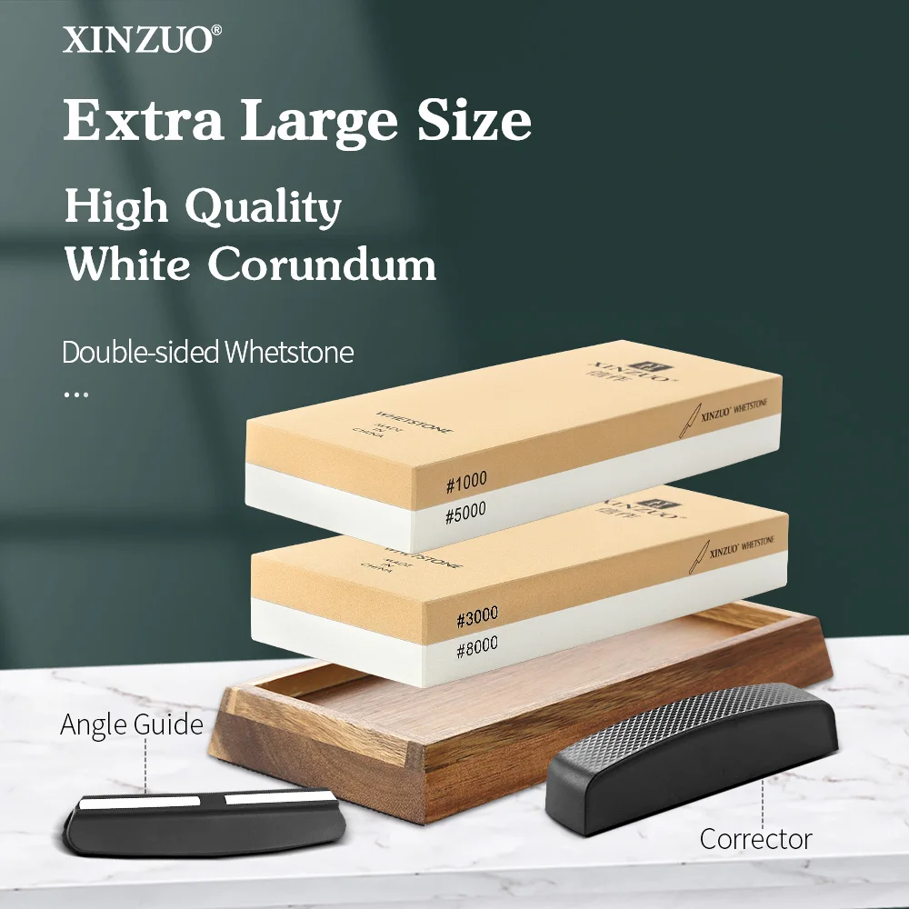 

XINZUO Double Sided Sharpening Stone Premium White Corundum Grit 1000-8000 Scientific Sharpening Exquisite Packaging