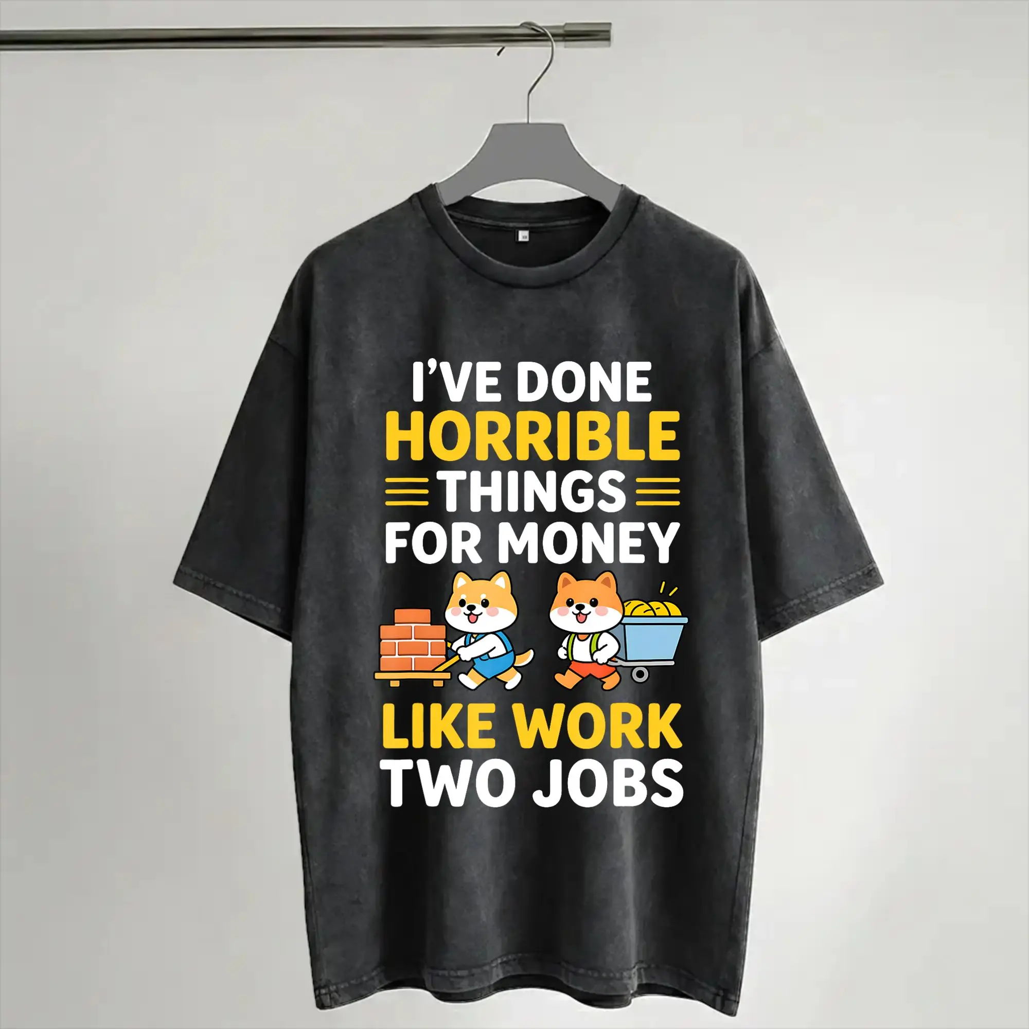 Harajuku Washed Shirt Cat I-ve Done Horrible Things for Money  Merch Vintage T Shirt High Street  Streetwear Cotton Graphic Tees