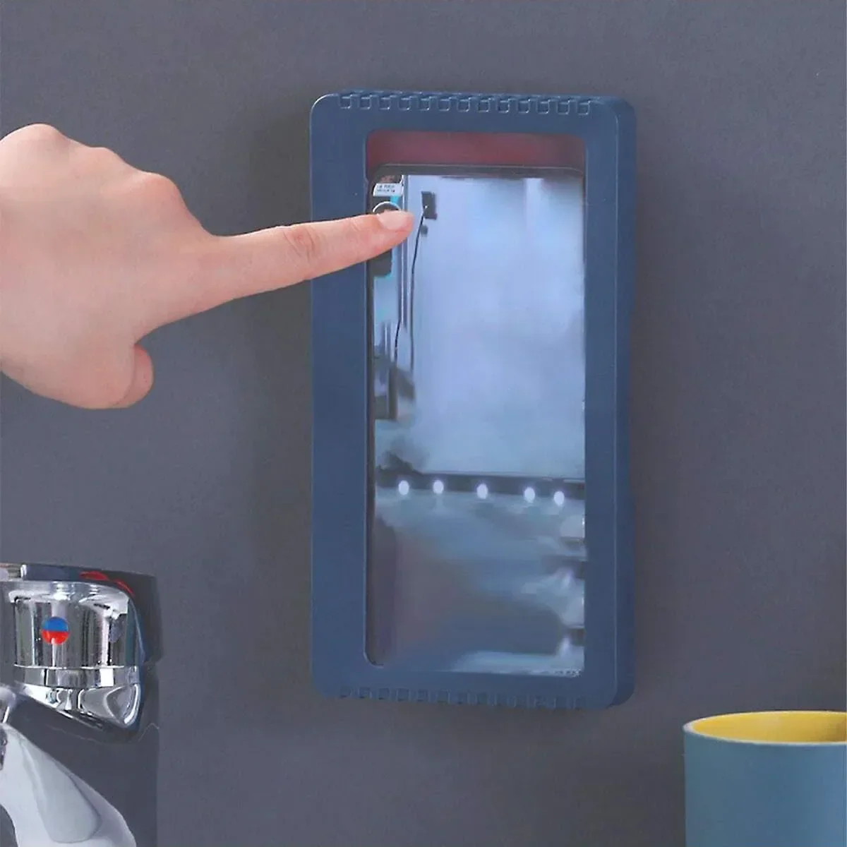 1/2 قطعة غطاء دش مقاوم للماء للحمام، حامل هاتف بشاشة تعمل باللمس، غطاء حماية مختوم، أداة صغيرة عملية يومية