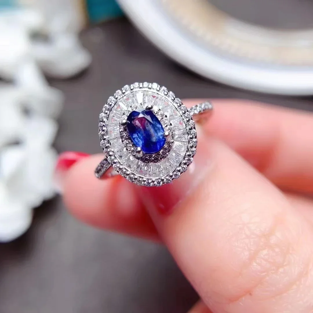 

Natural Sapphire Rings Morganite Rings S925 Sterling Silver Exquisite Fashion Glamour Women's Wedding Jewelry Free Shipping