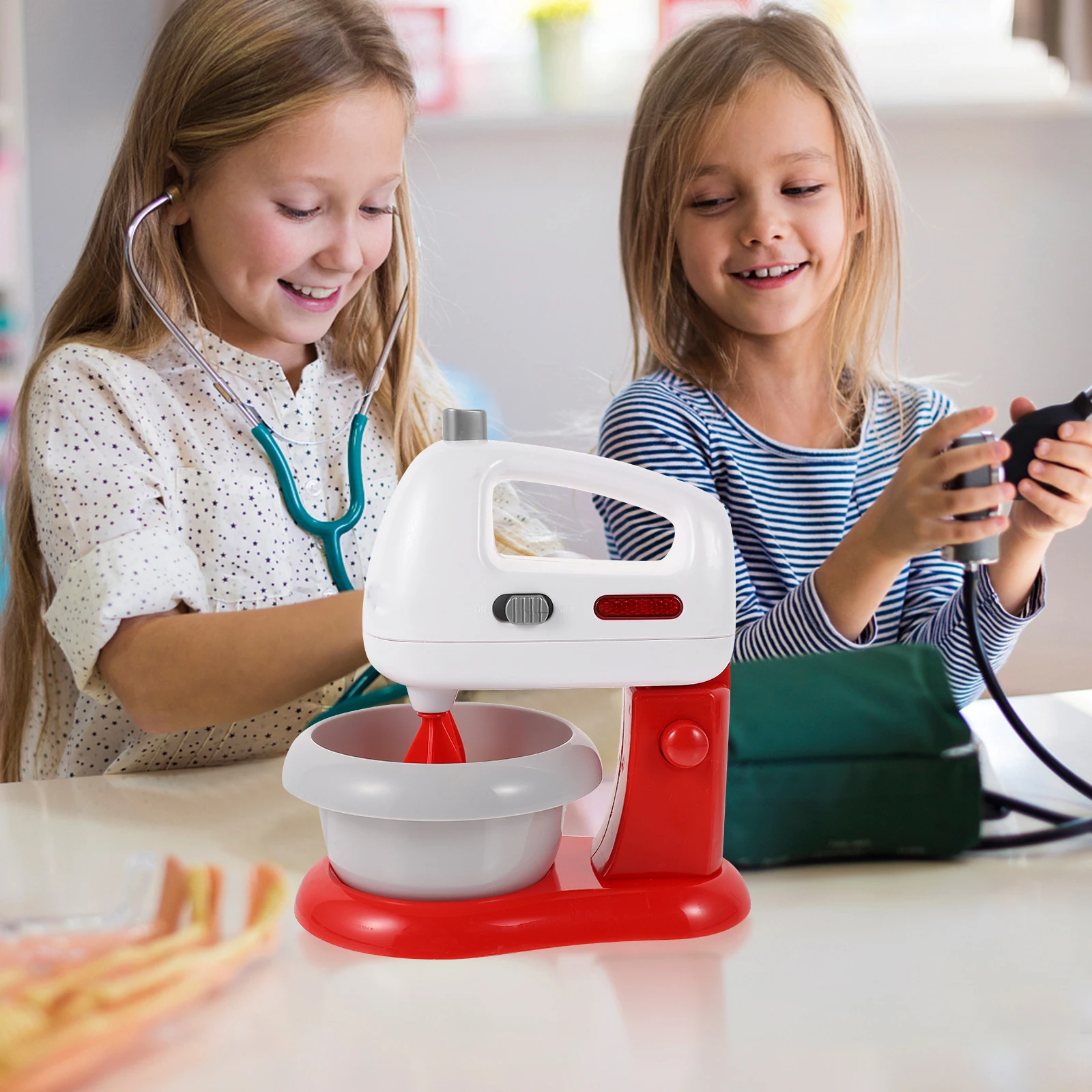

Simulation Blender Toy Red Mini Decorative Plaything Kids Creative Fun Cognitive Development Safe Plastic Home Appliance