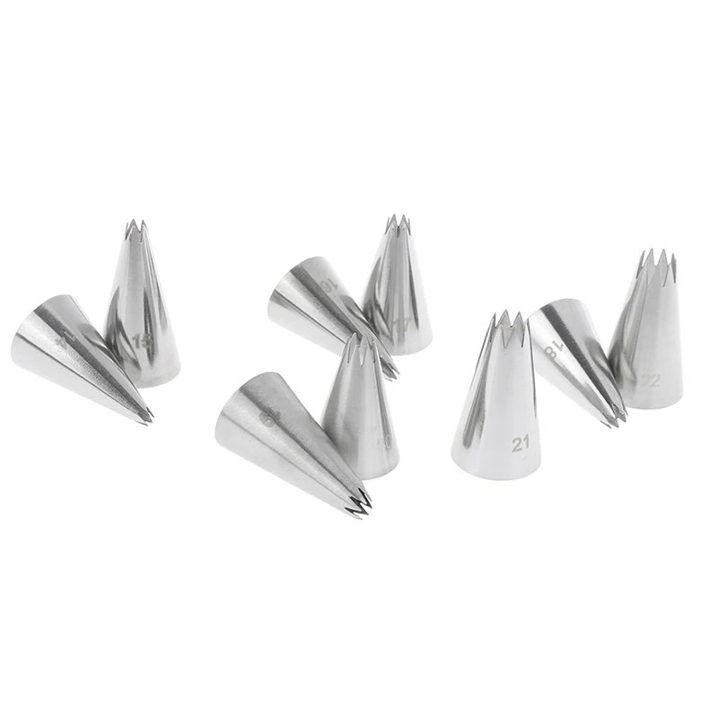 9 Pcs Star Desserts Cake Cream Piping Nozzles Cake Decorating Tool Set
