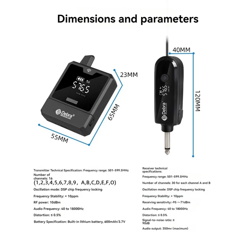 Excelente-DEBRA PROFESIONAL AUDIO etapa inalámbrico en la oreja Monitor transmisor receptor UHF IEM 501-599Mhz para Monitor de Audio de música