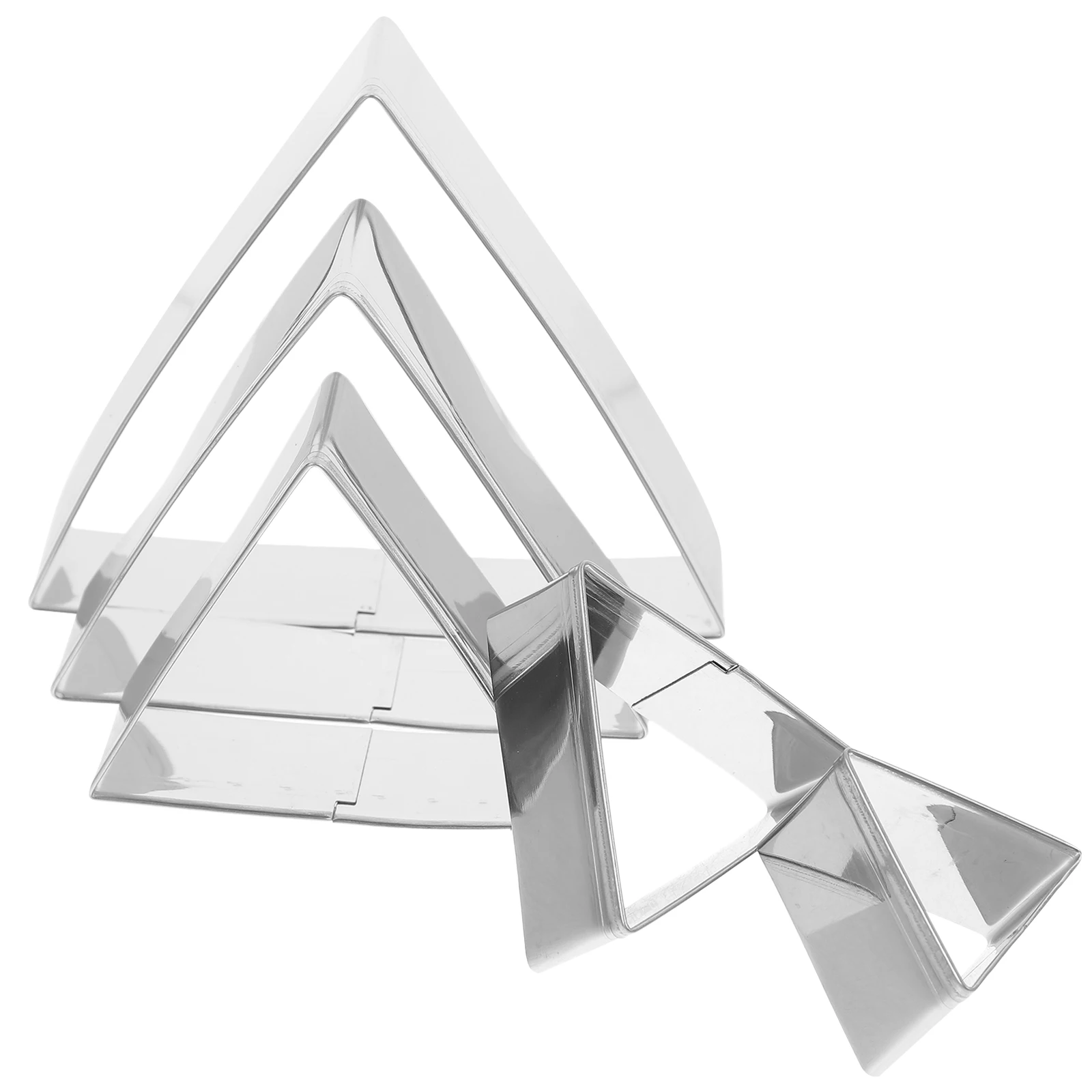 

5Pcs Triangle Cake Mold Stainless Steel Baking Rings Set for Mousse Chiffon Cakes Tart Ring Non-Deform Dessert Mold Kitchen