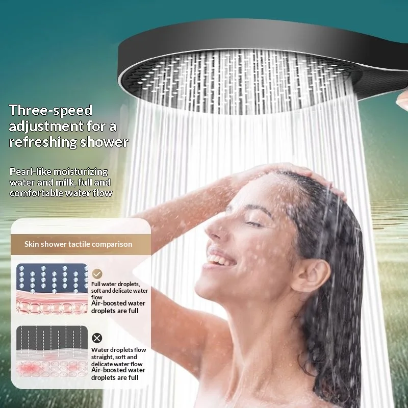 

High-pressure Large Shower Head, Super Boosted Water Output Large Panel Shower Nozzle, Universal for Bathroom Bathing