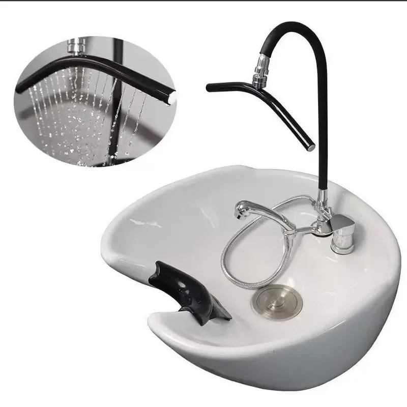 Ceramic Basin Water Circulation Head for Cross-Border Punch Bed Hair Shampoo Treatment Spray Rack Flow Device Accessories