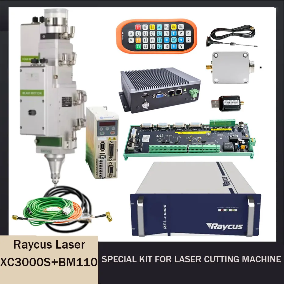 Raycus RFL-C020/RFL-C025/RFL-3000S laser source cutting version XC3000S laser system cutting head BM110 automatic focusing