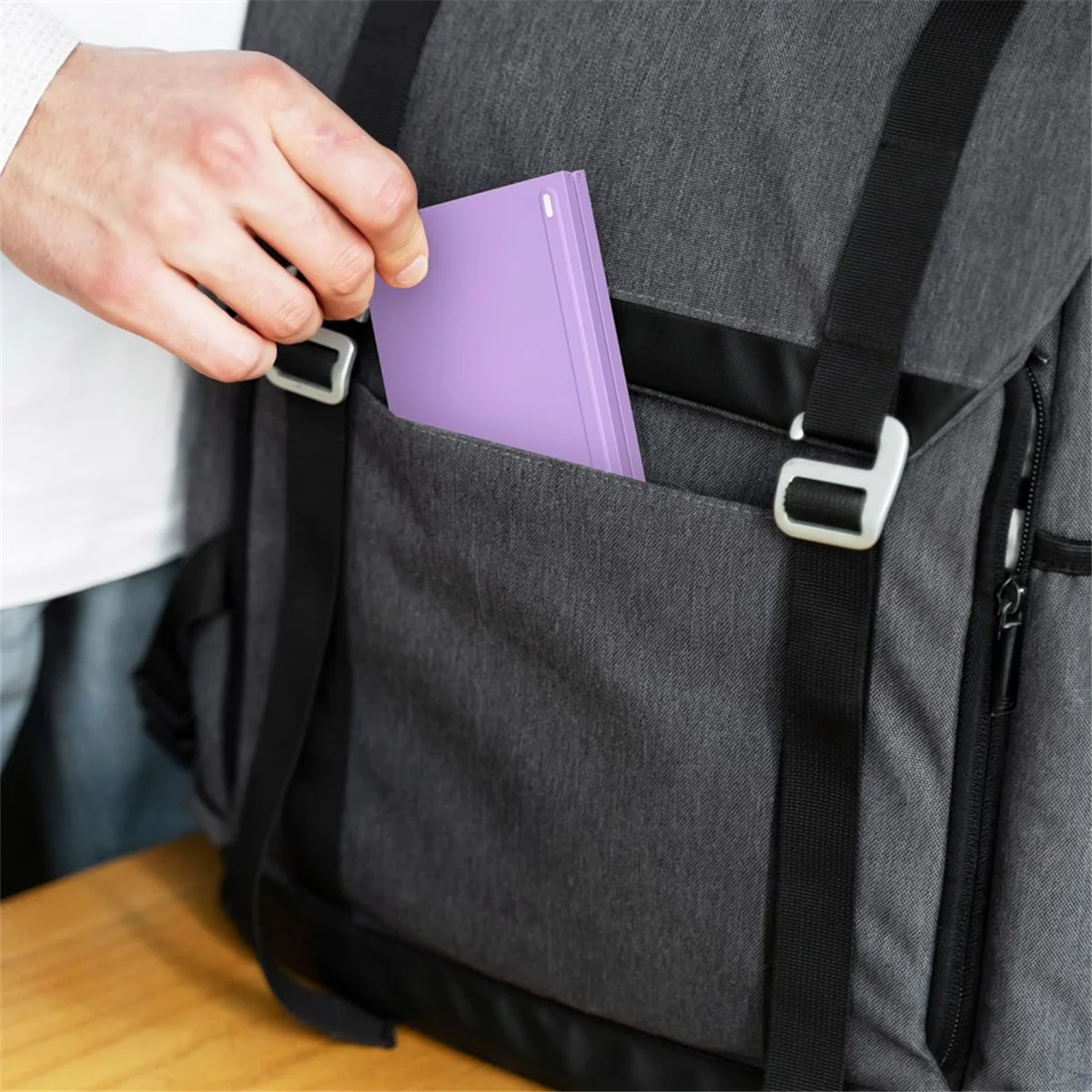 AT-Mini Foldable Bluetooth Wireless Keyboard (Sync Up to 3 Devices), Portable Folding Keyboard for Android