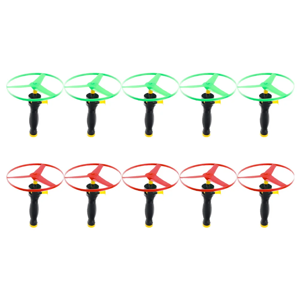 

10Pcs Pull String Flying Disc Durable Plastic Outdoor Fun Flying Discs Play Equipment Outdoor