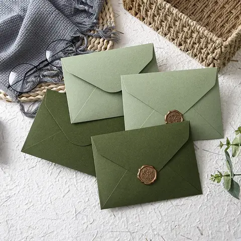 20PCS/lot Envelope for Invitations 16x12cm Postcards Giftbox Message Green Paper Wedding Business Storage Bag Supplies