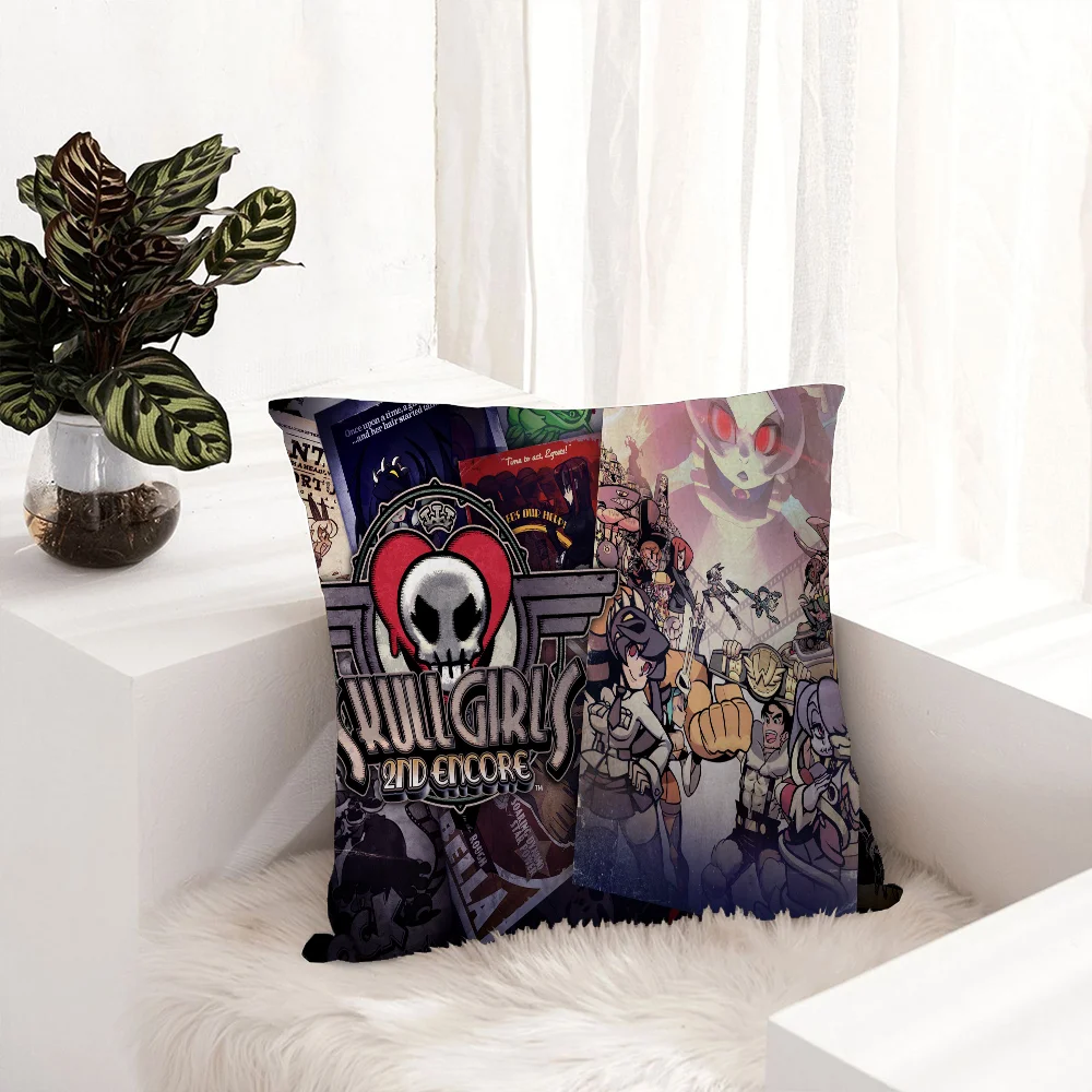 S-Skull-Girls Video Game Cushion Cover Pillowcase Upholstery Sofa Throw Pillow Home Decor Pillowcas