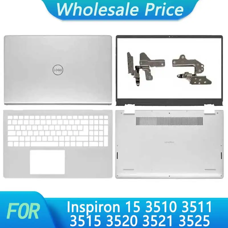 

New For Dell Inspiron 15 3510 3511 3515 3520 3521 3525 Laptop LCD Back Cover Bezel Palmrest Bottom Case Keyboard Hinges Silver