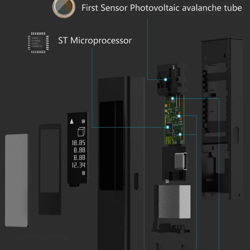 Xiaomi DUKA ATuMan LS5 Laser Rangefinder Distance Meter HD Screen Electric Digital Ruler Tape Measure 40M Lazer Range Finder