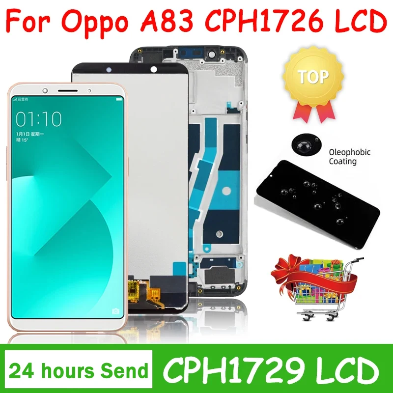 

AAA+ Quality For OPPO A83 LCD Display Touch Screen Digitizer Assembly for OPPO A83 CPH1729 CPH1827 LCD With Frame Replacement