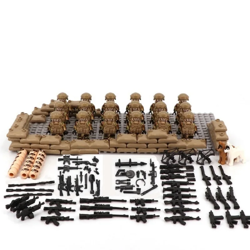 MOC – armes de soldats des Forces spéciales américaines, blocs de construction d'infanterie, accessoires modèles, figurines, Mini jouets, cadeau