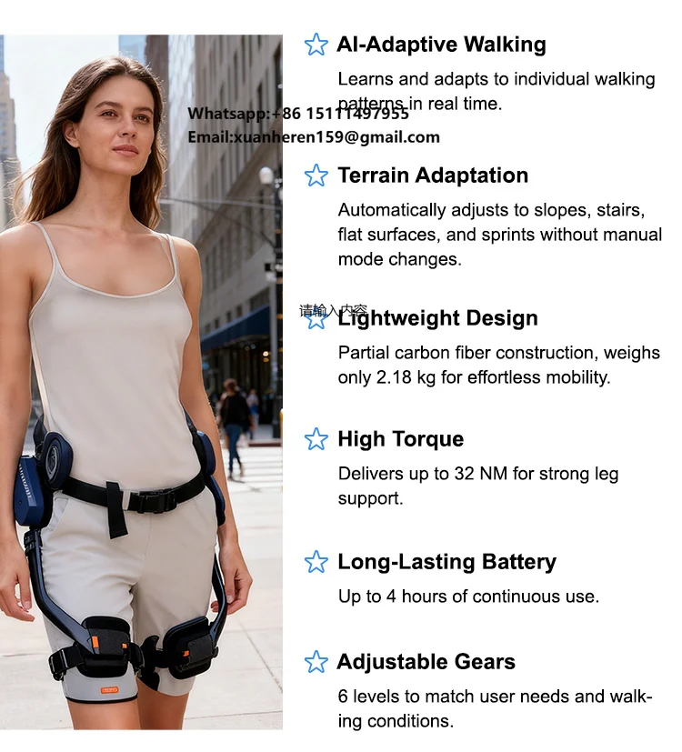 Hip Power Assist Exoskeleton, Smart Robot for Walking Running Climbing, Lightweight Senior Mobility & Outdoor Sports Gear