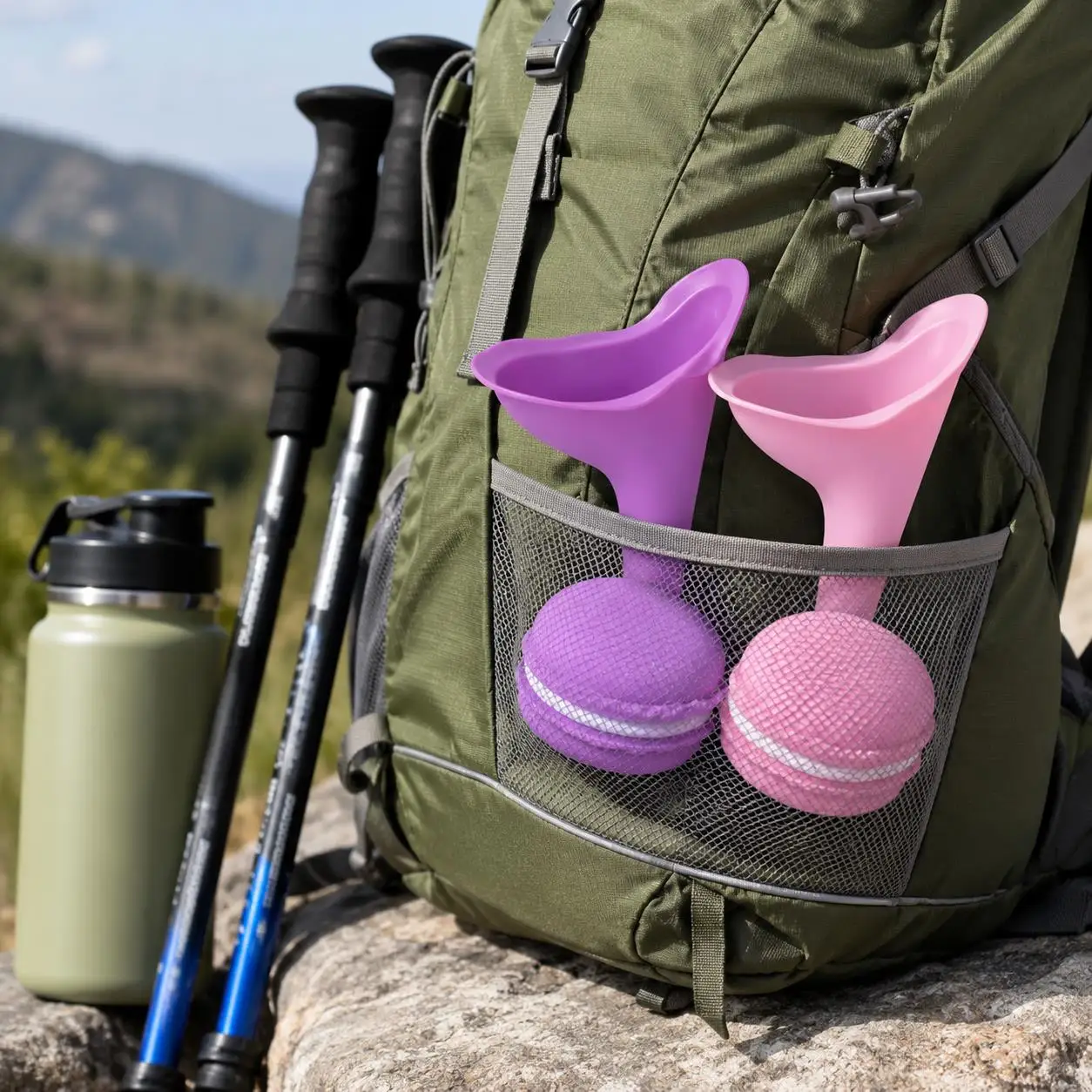 Portable Silicone Women Standing Pee Funnel Foldable Female Urinal Leakproof Urine Director with Storage Box Outdoor Travel TMZ