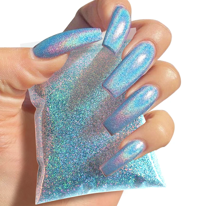 

10g/bag Holographic Laser Fine Glitter Powder Nail Decoration Shining Gold Silver Pigment Dust DIY Gel For Nails Art Accessoires