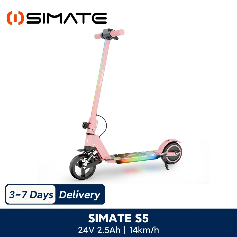 SIMATE S5 Trottinette électrique pliant pour enfants de 5 à 14 ans, scooter électrique pour enfants 6,5" 130 W avec batterie 24 V 2,5 Ah, max 14 km/h