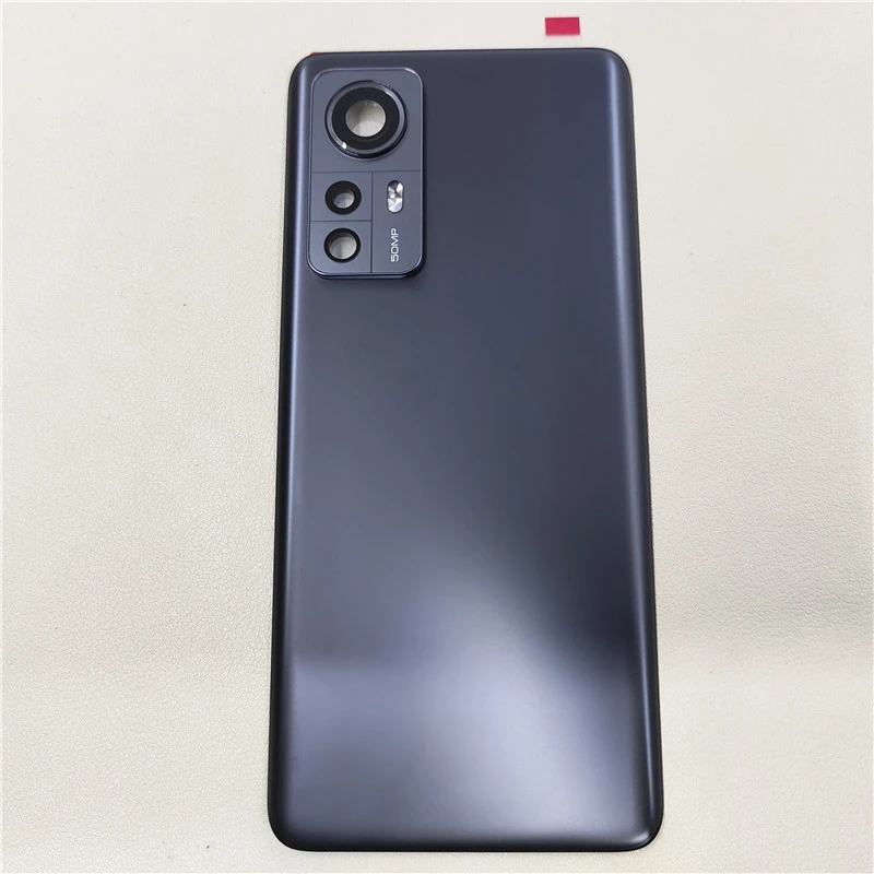 For Xiaomi 12 12X Mi 12 Glass Battery Back Cover Housing Rear Door Lid Mobile Case + Adhesive Chassis With Camera Frame Lens
