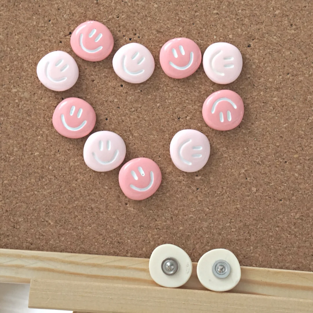 5 Pcs, Smile Face Pins Set, Cute Pegs, Photo Message Paper Pegs, Creative Colorful Thumbtack, Home Office Cork Board Decorations