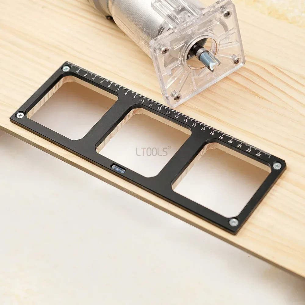 New Switch Socket Bottom Box Slotted Scribing Template with Horizontal Bubble Carpentry Decoration Opening Hole Decoration Tool