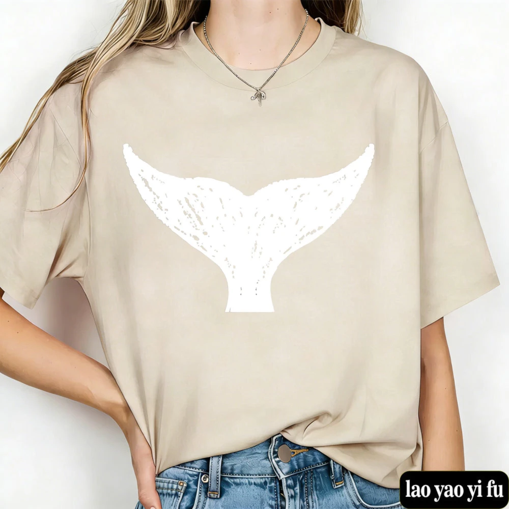Whale Shirt Whale Tee Shirt Save The Whales Marine Life Protection Tees Women O-neck High Quality Cotton Graphic Clothes