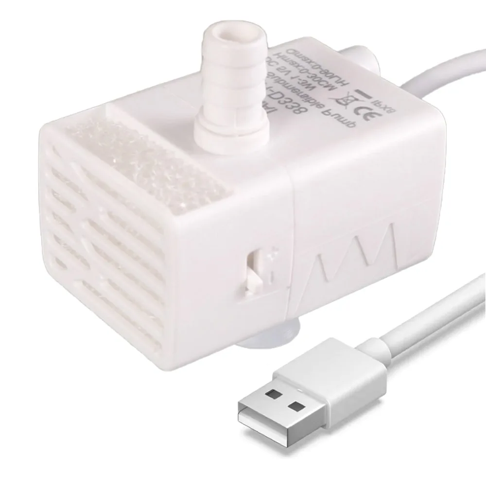 Ultra-quiet Pet Water Dispenser Pump LED Light 5V Mini Submersible Pump Prevent Dry Burning Filter
