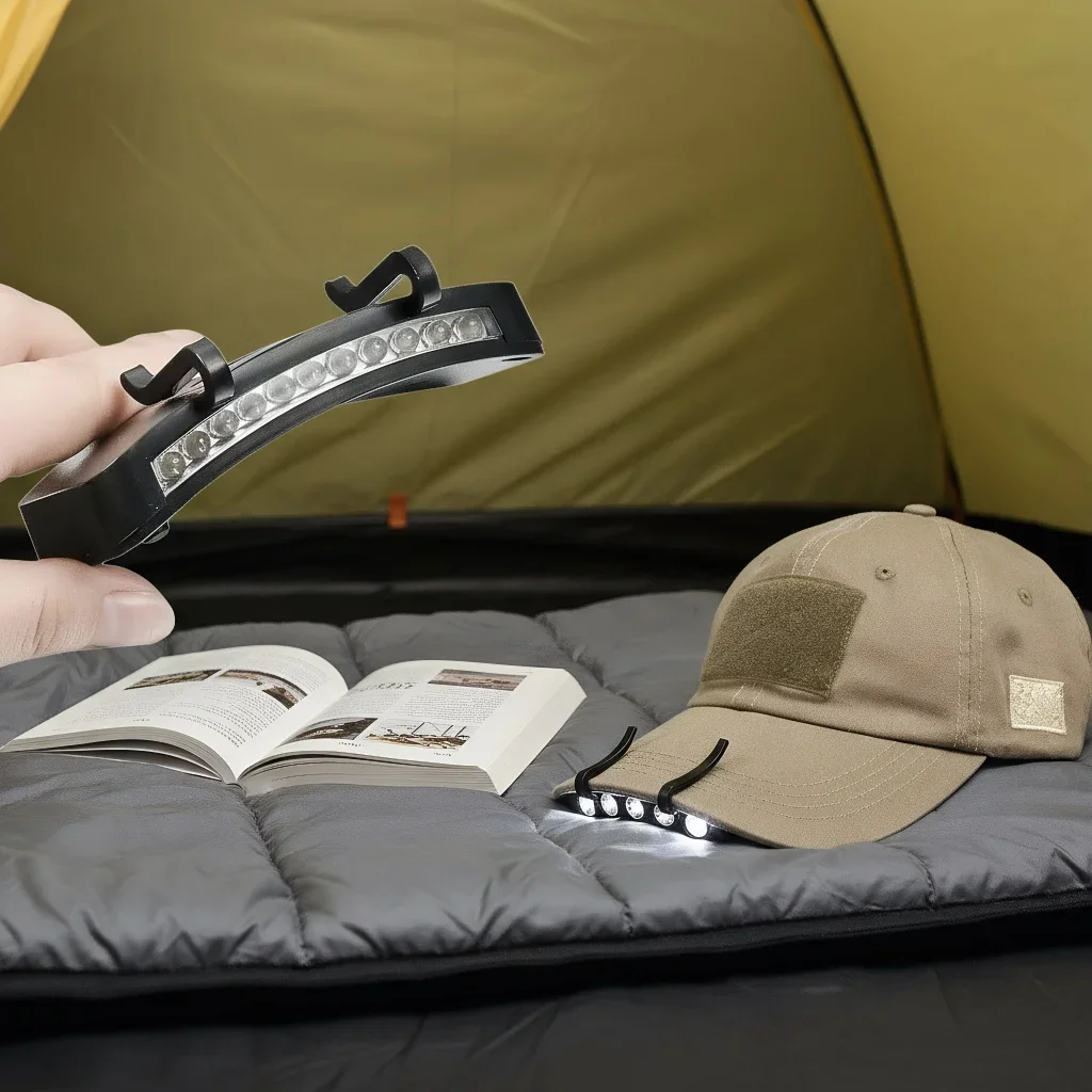 

Портативный фонарь для бейсбольной кепки с 11 светодиодами — налобный фонарь с полями шляпы для езды на велосипеде, пеших прогулок, рыбалки