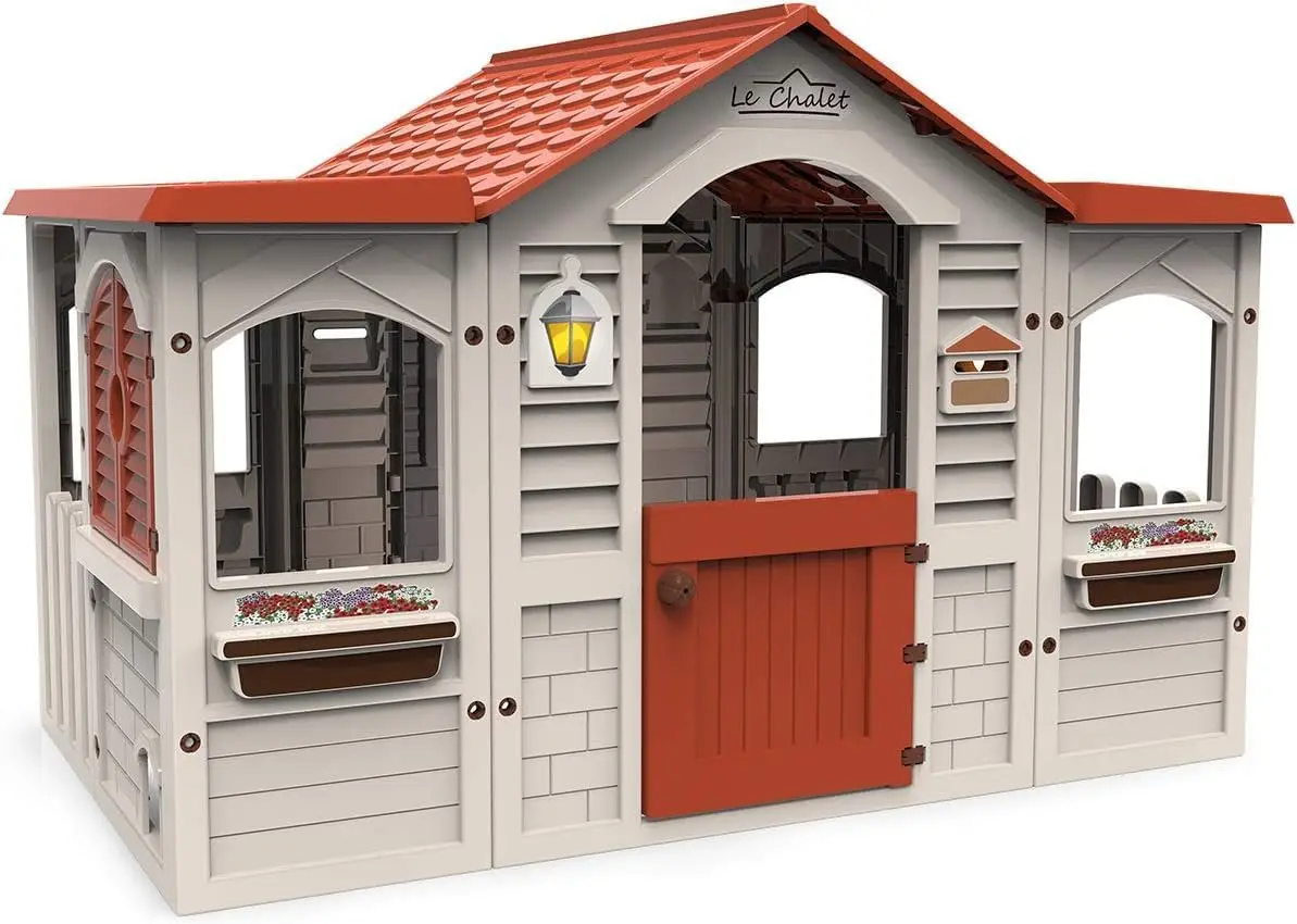 Le Chalet Grand Cottage Playhouse for Kids, Indoor & Outdoor, Easy Assembly, Fun Features, Durable Plastic