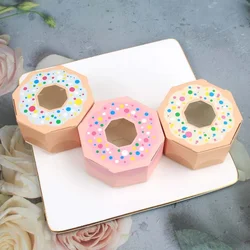 10Pcs Sweet Dessert Donut Shape Candy Box Chocolate Gifts Packaging Bag for Wedding Birthday Baby Shower Party FavorBox Decor