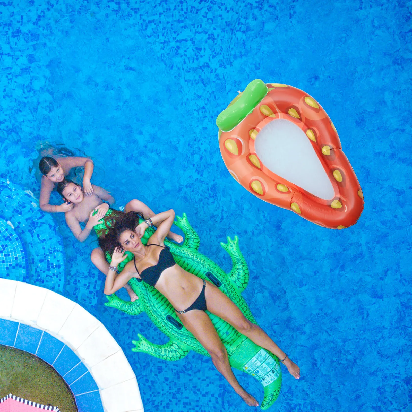 성인용 풀 플로트 두꺼운 PVC 풍선형 리클라이너 부드러운 피부 친화적인 디자인 가벼운 여행용 물 위에 뜨는 쿠션 풀