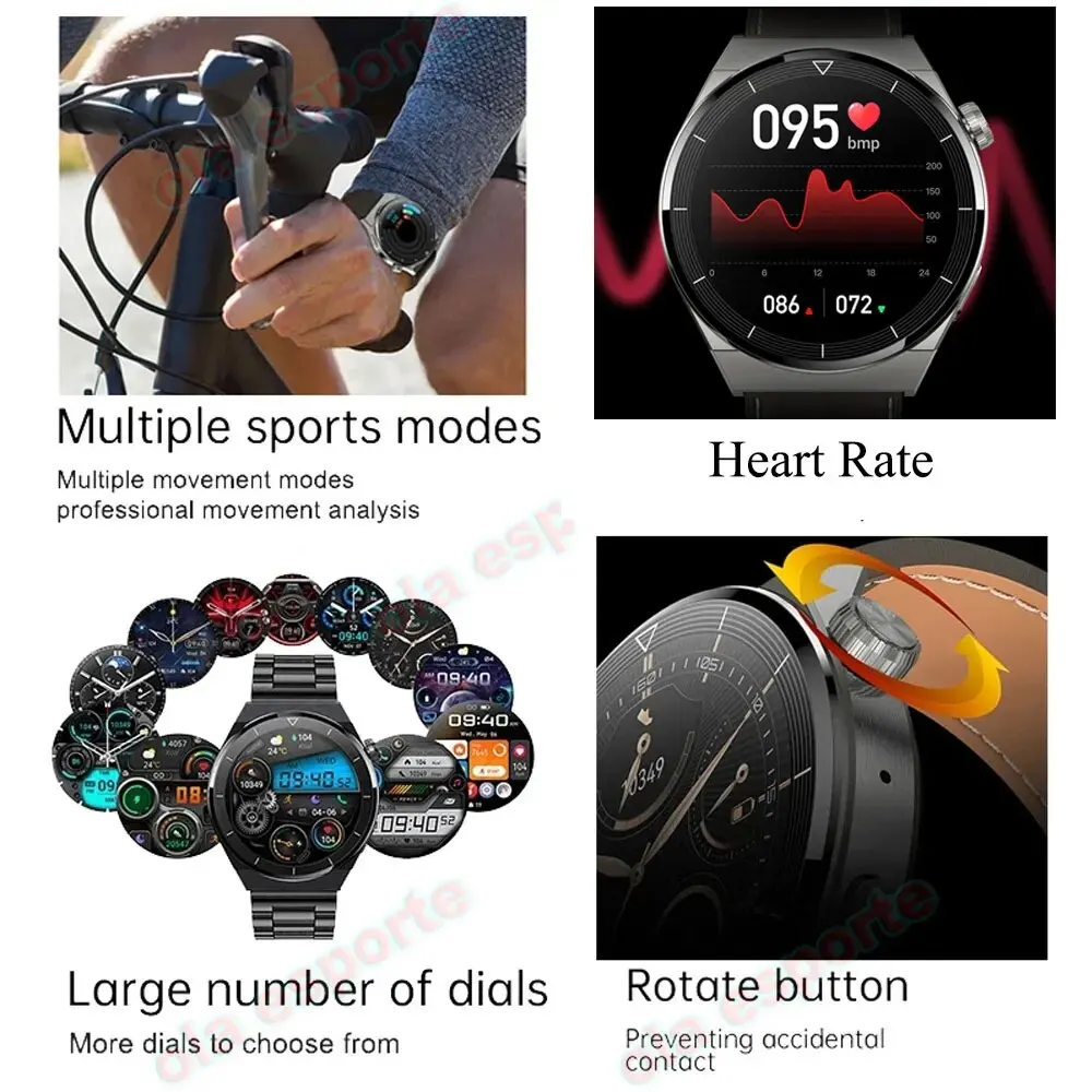 Jam tangan pintar 4 Pro jam tangan pintar untuk pria wanita hadiah 2024 baru dalam olahraga desain utama Bluetooth panggilan telepon jam tangan gelang GPS