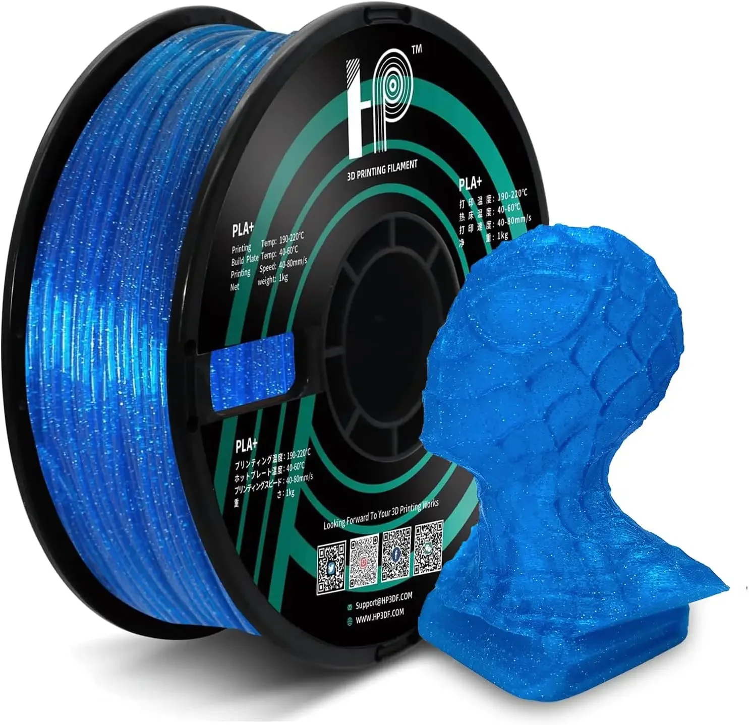 

3D Printer Filament 1KG Spool (2.2 lbs),HP3DF PLA Filament,1.75mm Dimensional Accuracy +/- 0.02mm,Fit Most FDM Printer