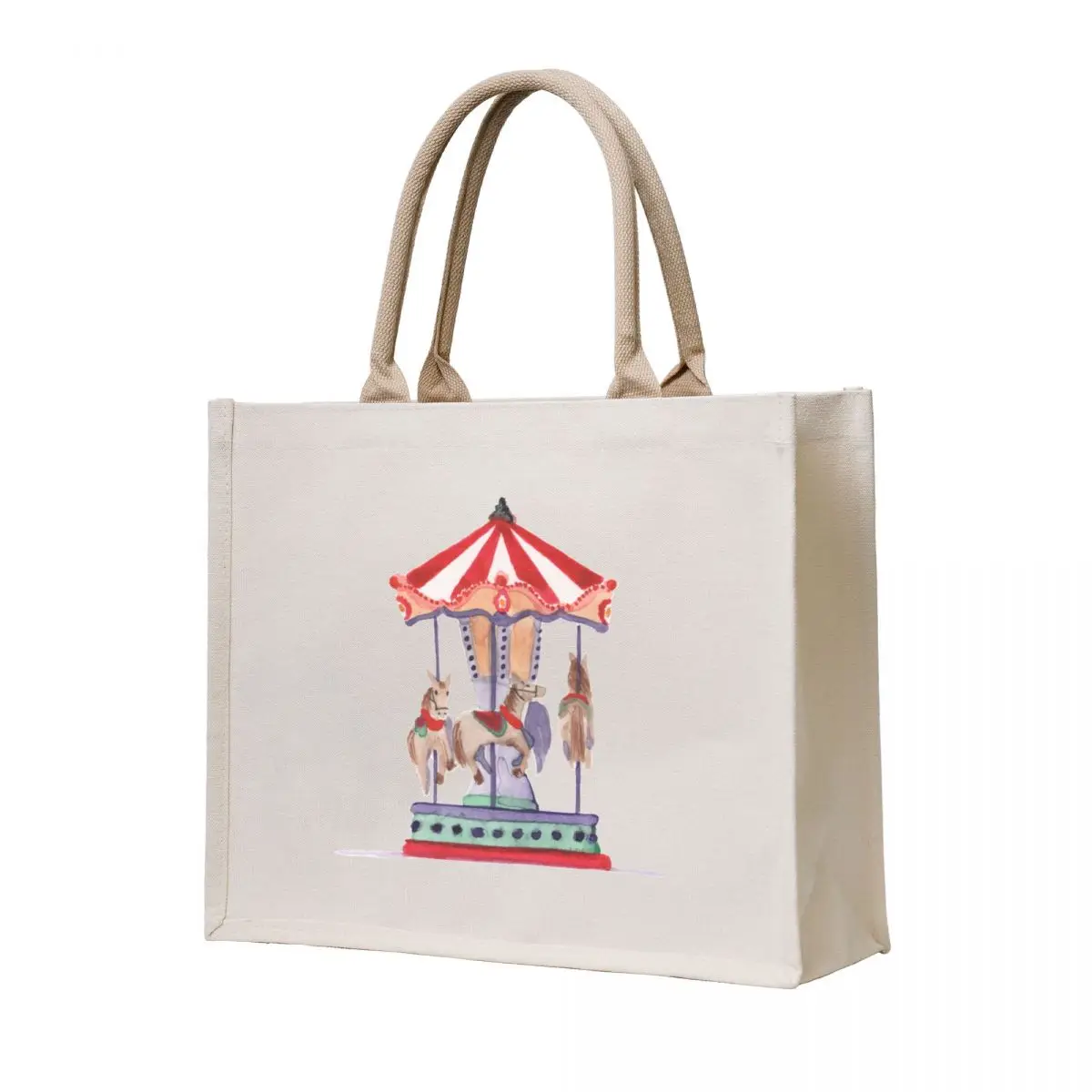 

Carousel Tote Bag canvas tote bags Canvas stote bag sac pour femme Customizable tote bag