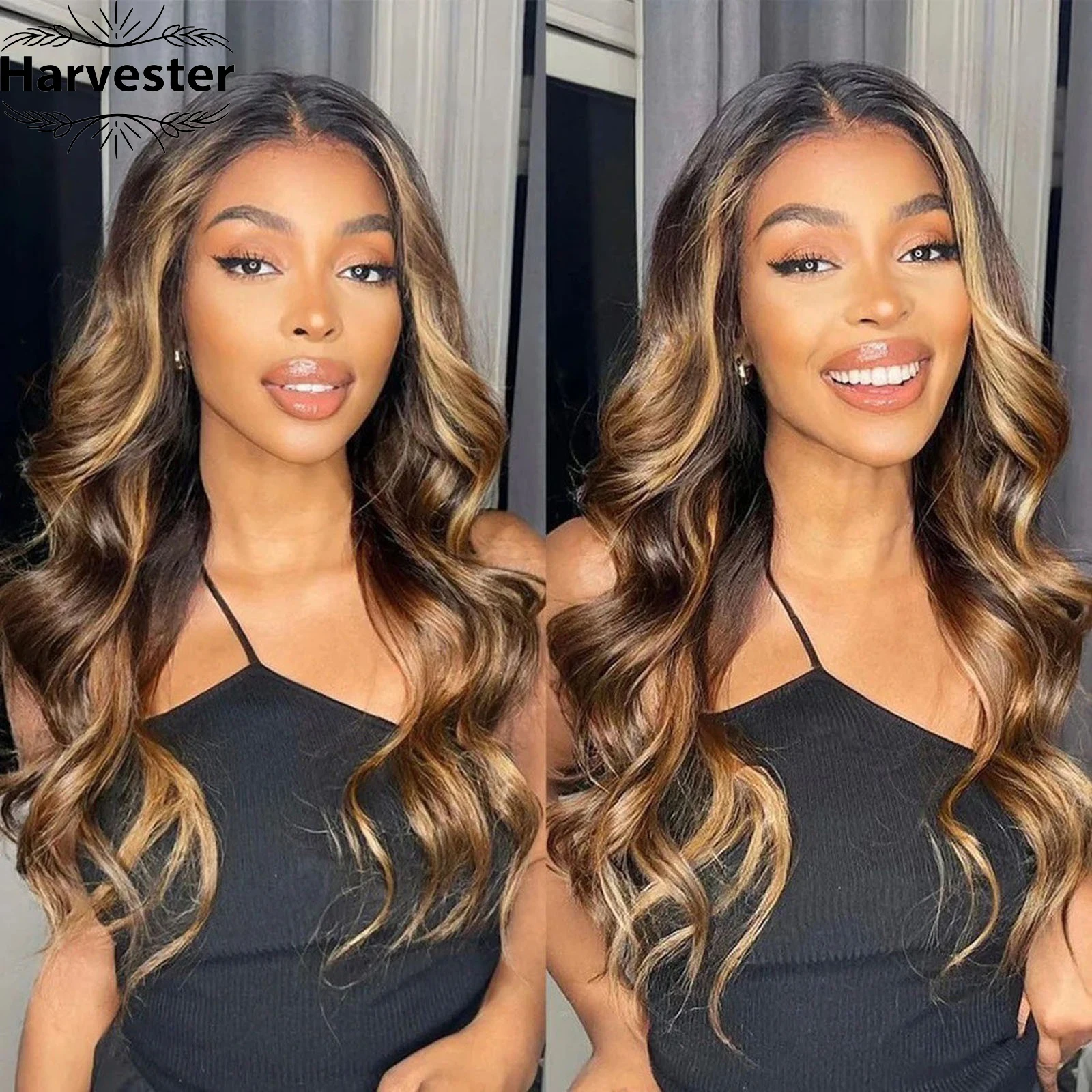 

Highlight 13x6 Hd Lace Frontal Wig Human Hair Body Wave Honey Blonde Brown Human Hair Wig P4/27 Colored Wig