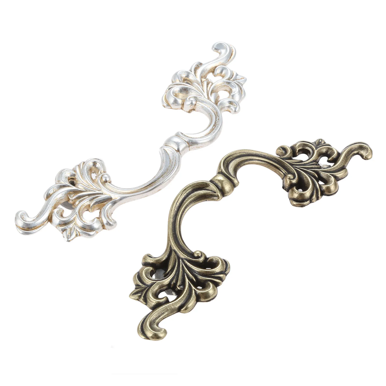 DRELD 85mm Antique Furniture Handle Kitchen Cabinets Door Pull Drawer Wardrobe Cupboard Dresser Handle Pull Knobs Silver/Bronze
