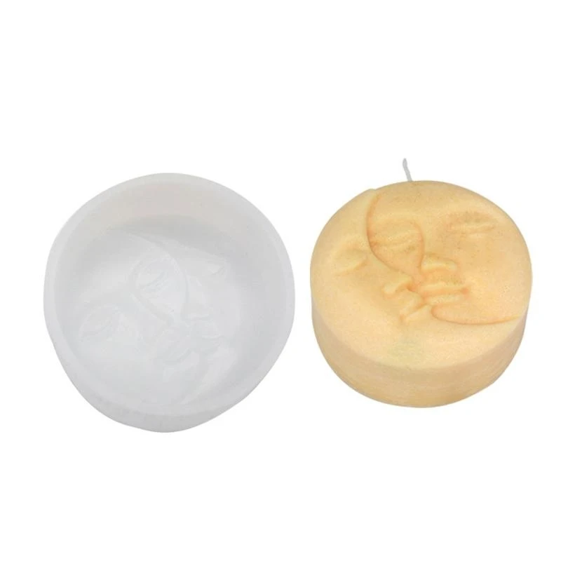 Silicone Moulds Sun Moon Face Silicone Soap Moulds Fondants Chocolate Cake M