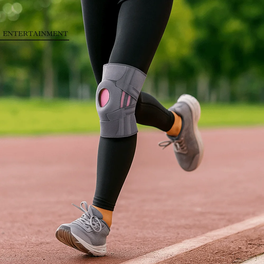 

Decompressive Adjustable Kneepad Breathable with Support Strip Knee Brace Silicone Protection Non-slip Patella Protector