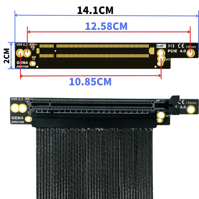 Imagem -04 - Phanteks-placa Gráfica de Extensão Vertical Gpu Pci Express 4.0 X16 Cabo Riser 270 ° em Ângulo Reto Reverso Chassi Atx 217e Nzxt h1