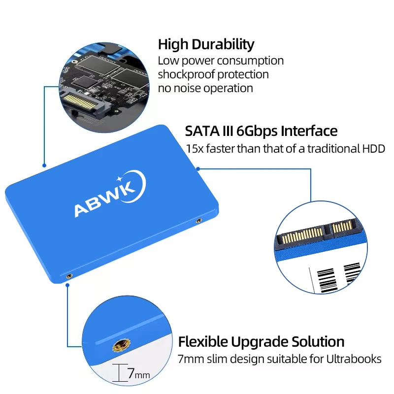 Abwk Ssd 2.5 Sata3 Ssd 1Tb 2Tb 512Gb Sata Iii 480Gb 240Gb Ssd 120Gb Ssd 256Gb Interne Solid State Drive Voor Desktop Pc