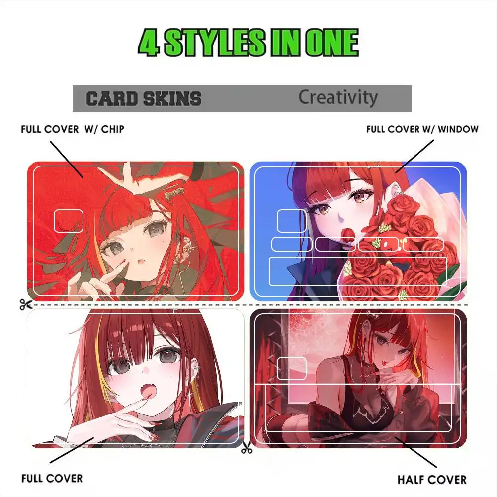 Akane Lize VTuber StelLive Singer Sticker Film Tape Skin for Credit Card Debit Card Waterproof