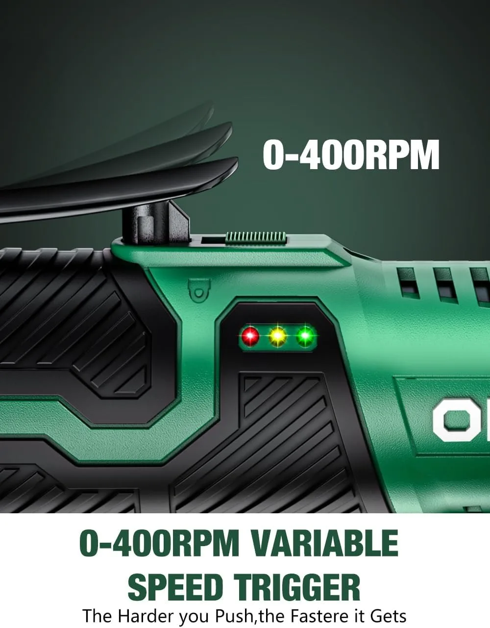 40ft-lbs draadloze elektrische ratelsleutelset, 400 RPM, 12 V met snellader, 7 stopcontacten en adapter